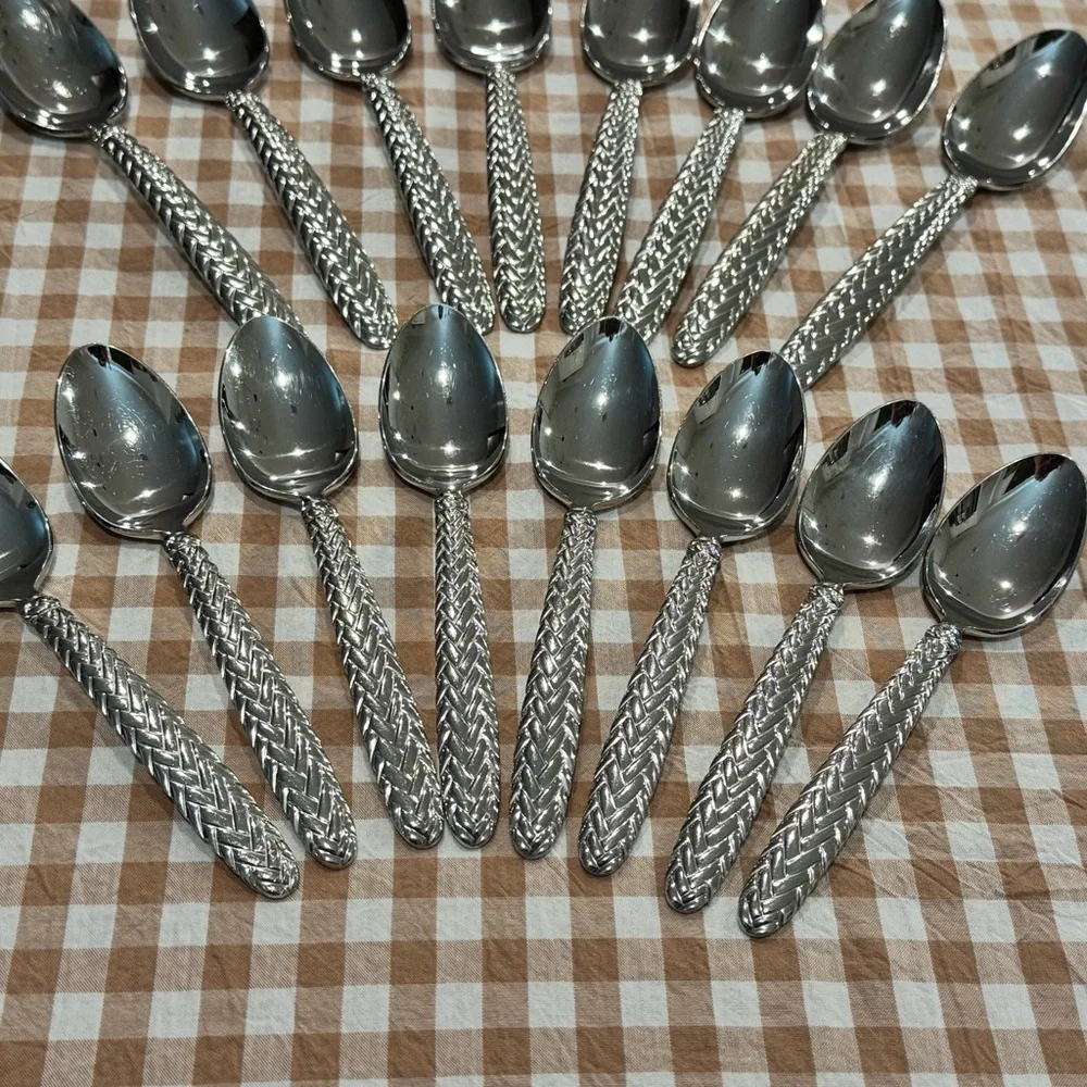 RALPH LAUREN - EQUESTRIAN BRAID - 1991 Japan Silverware FLATWARE Service for 8